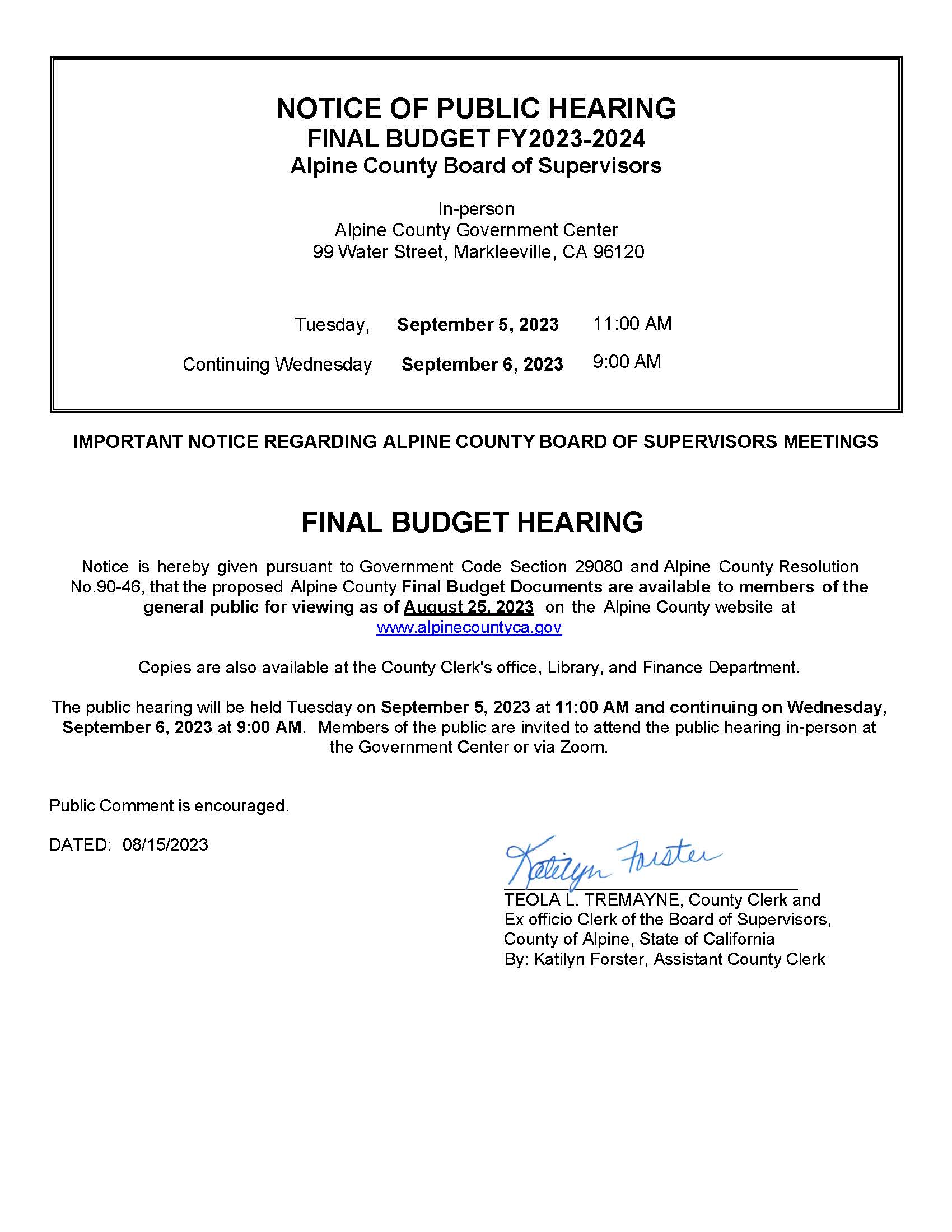 PHN Budget Hearing 9-5-23  2