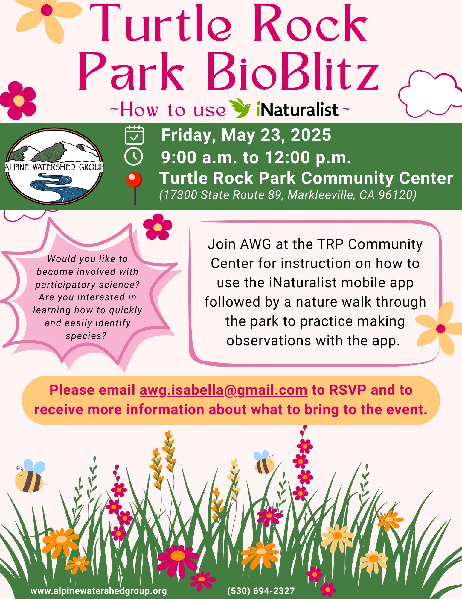 2025 Turtle Rock Park BioBlitz Flyer