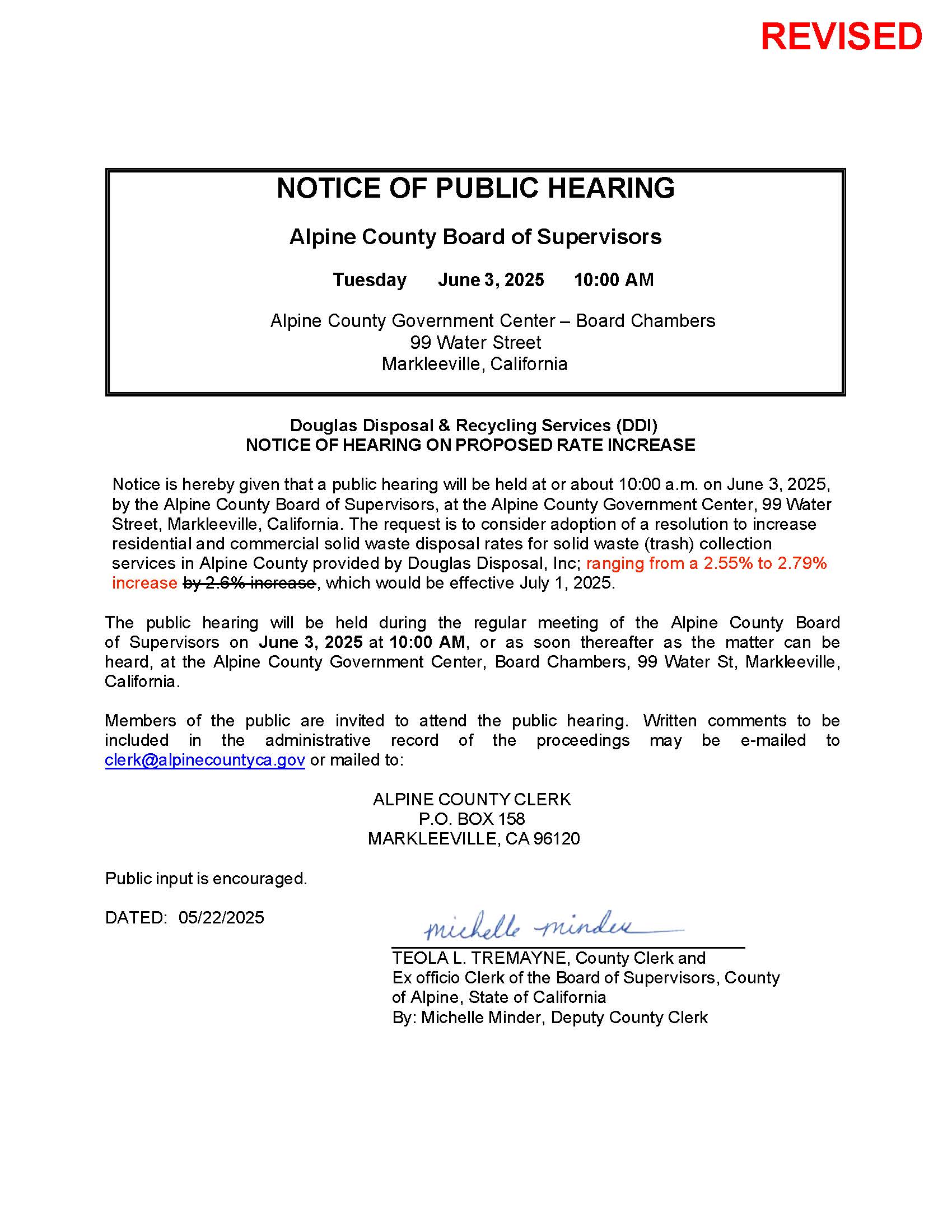 PHN Douglas Disposal and Recycling Services Rate Increase 06-03-2025