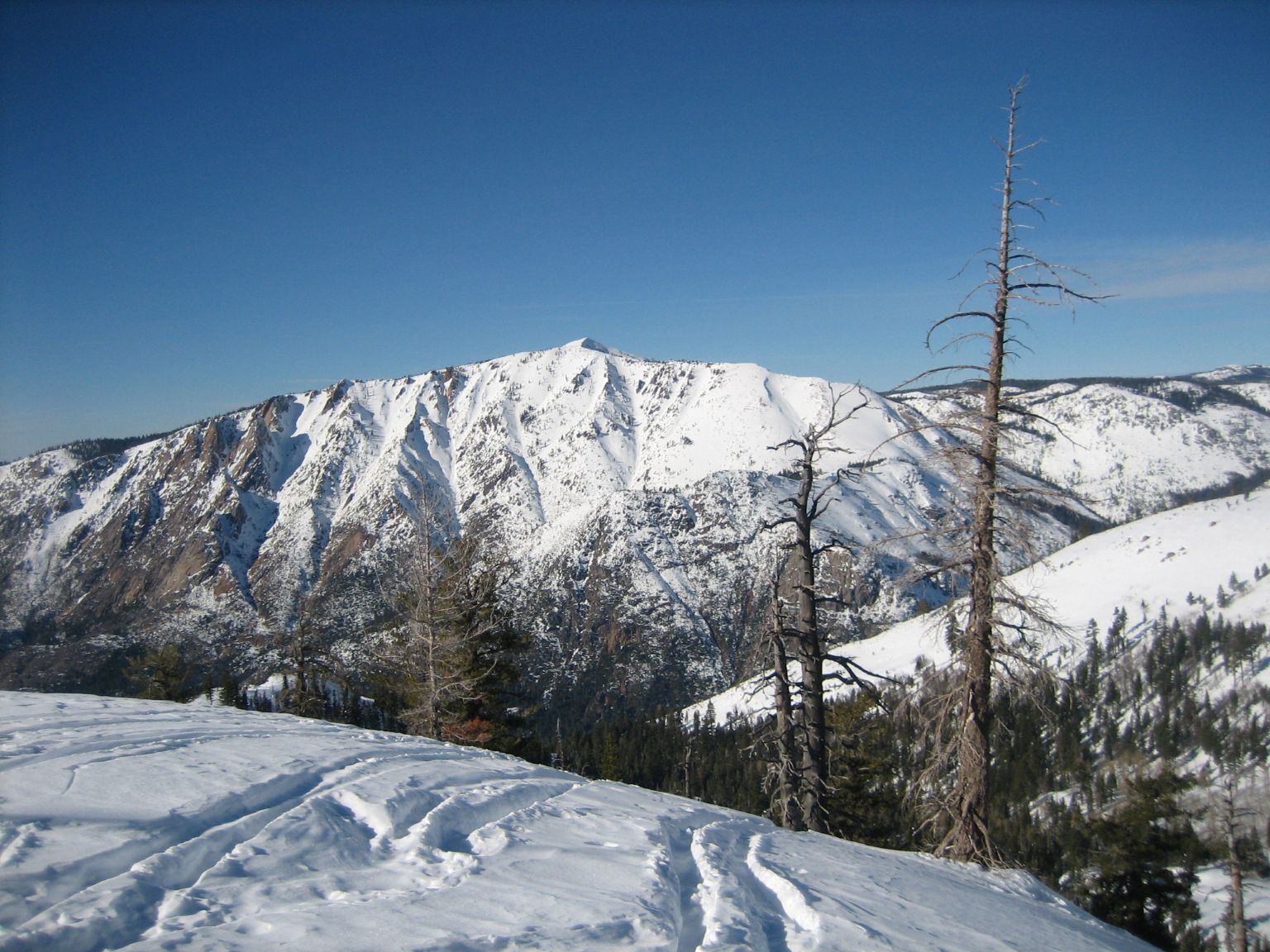 View of Mokulmne Peak fromBV Ski Resort 75