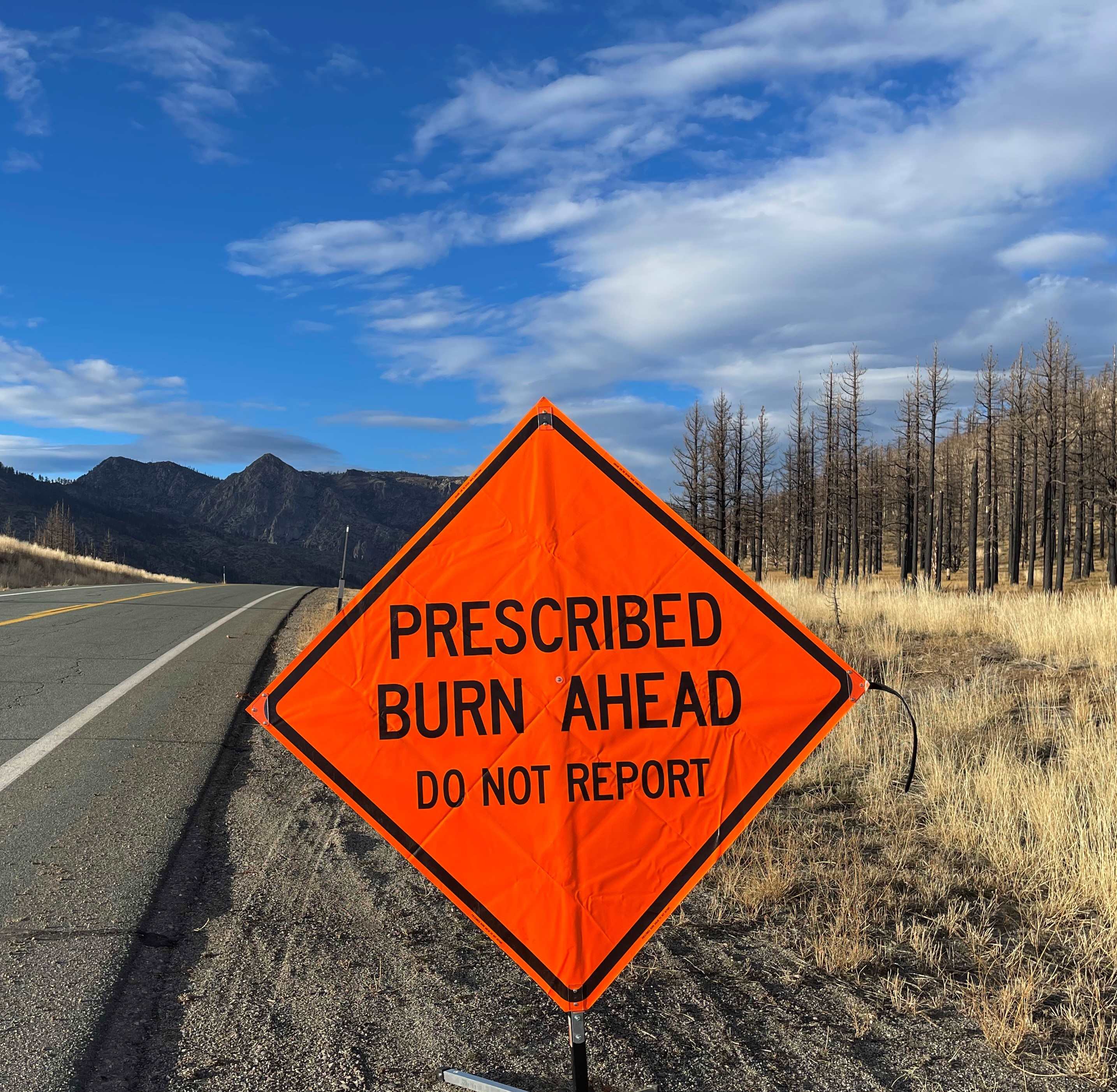 prescribed fire sign